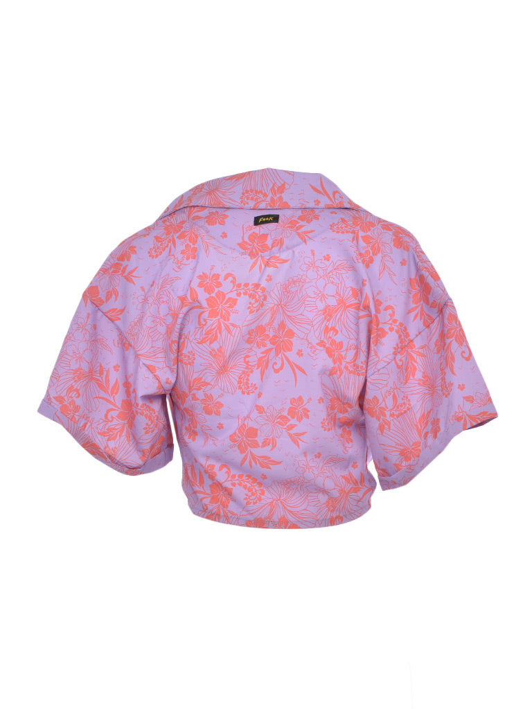 Camicia top lilla floreale