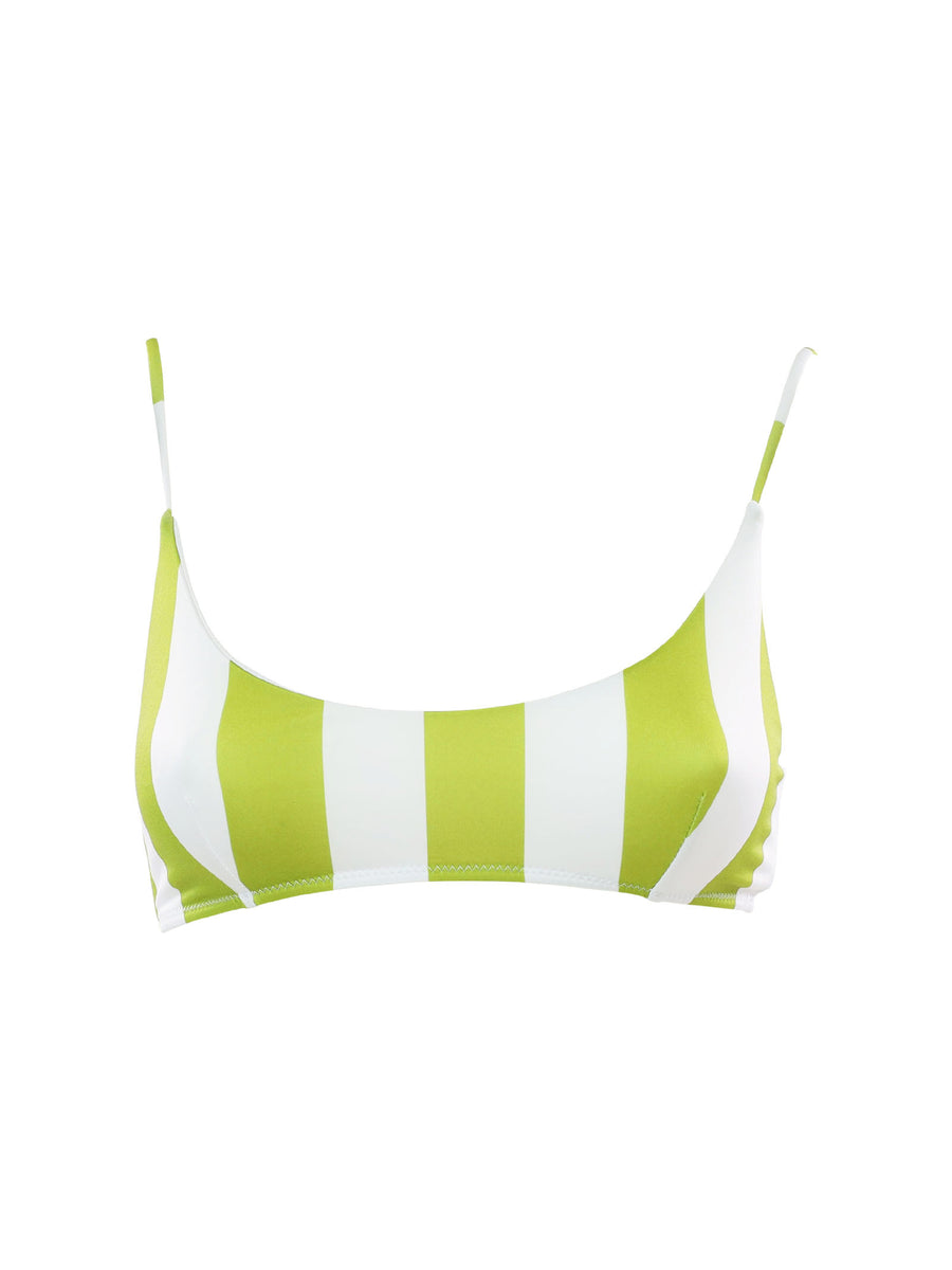 Costume top a strisce lime