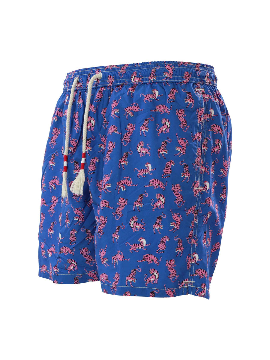 Costume shorts blu royal tigre all over