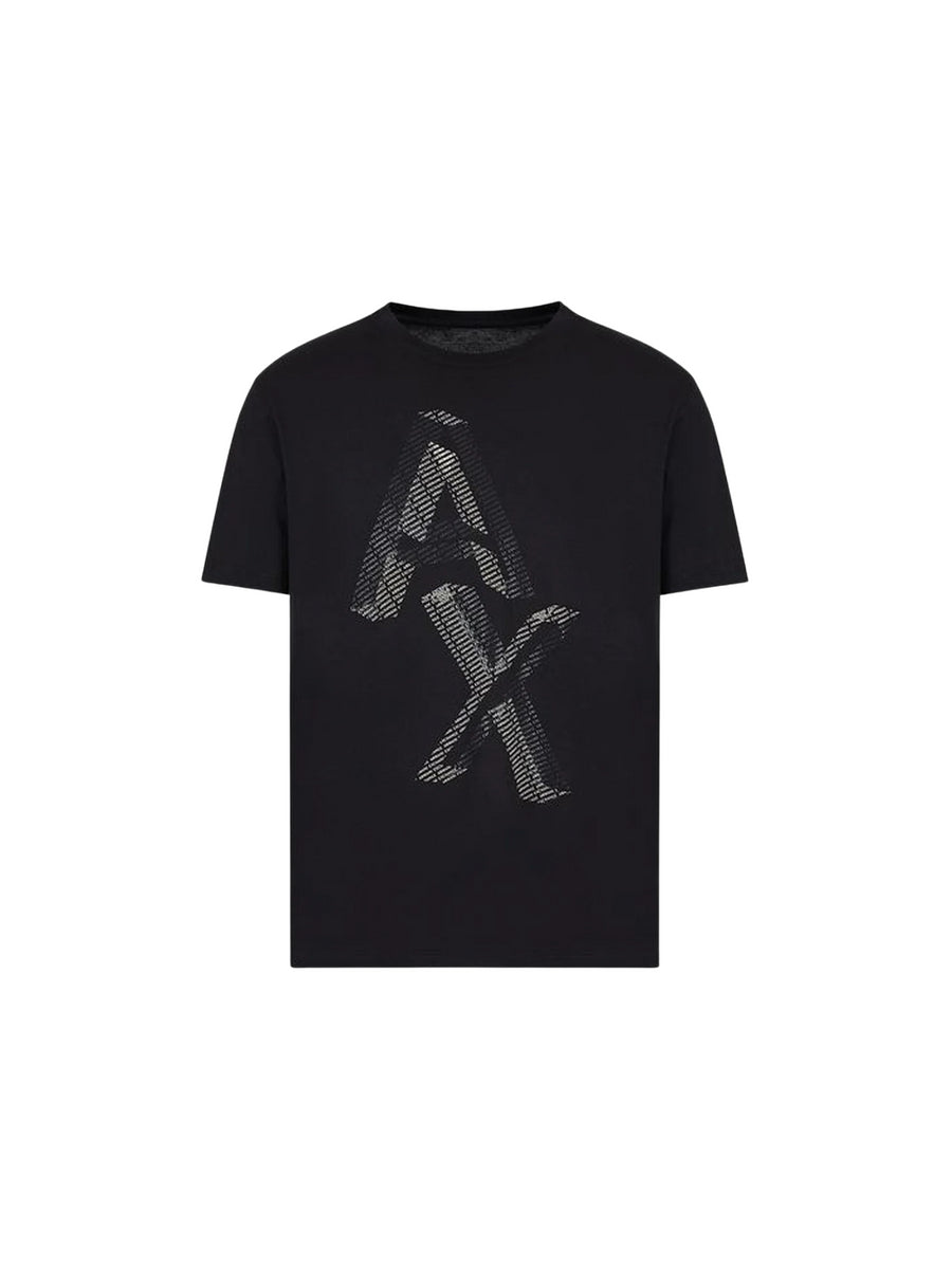 T-shirt nera maxi stampa logo