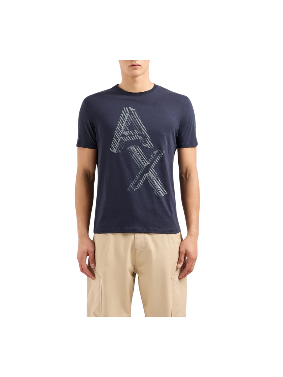 T-shirt blu maxi stampa logo