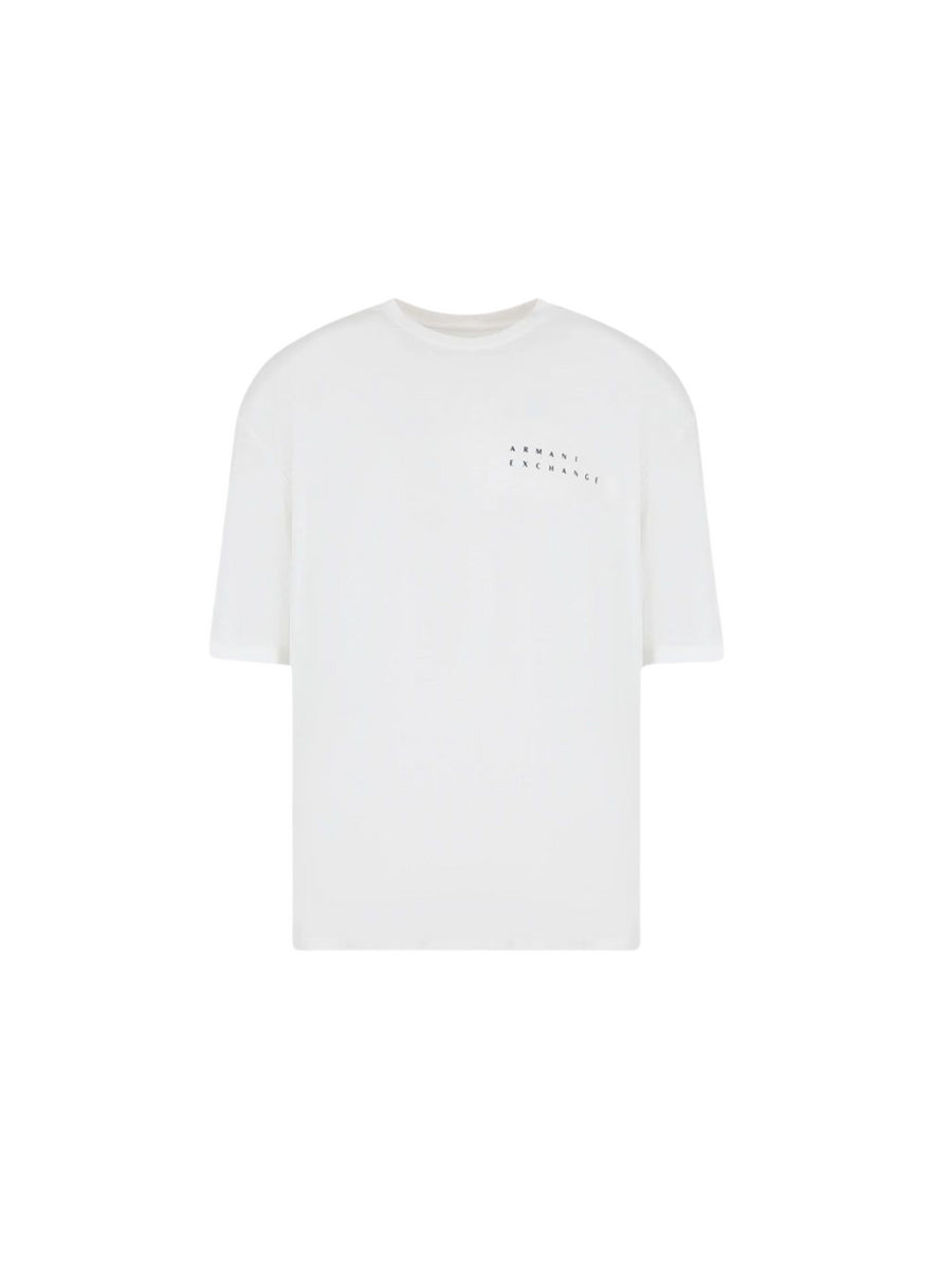 T-shirt bianca stampa retro
