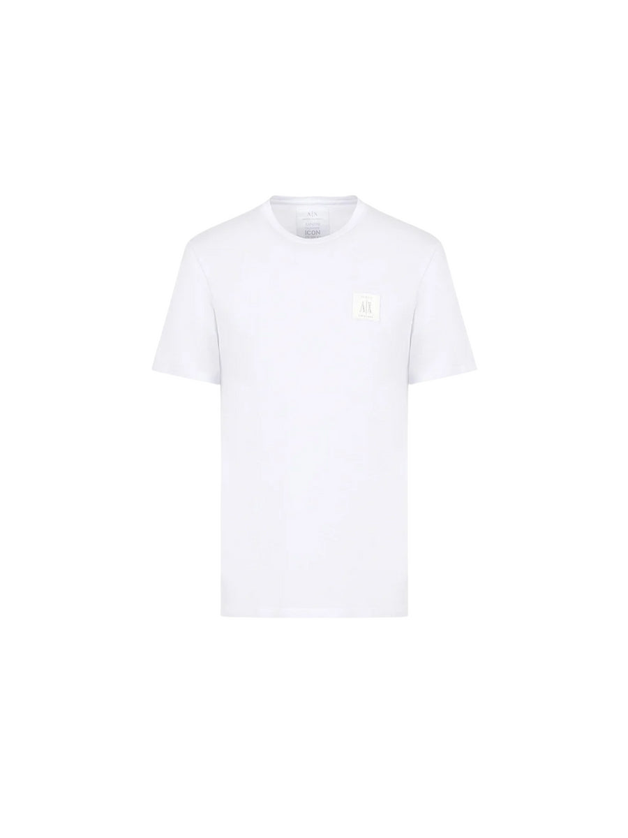 T-shirt bianca patch logo