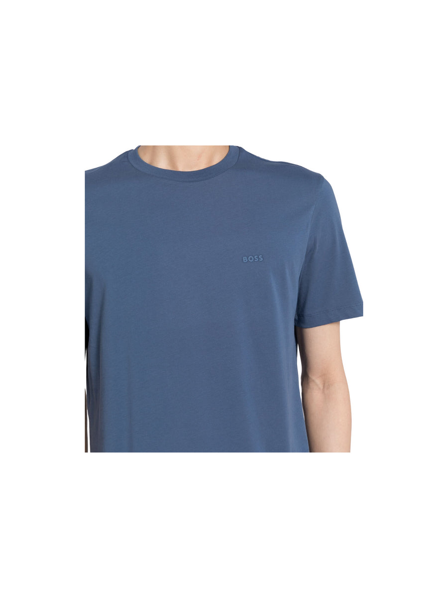 T-shirt blu stampa logo