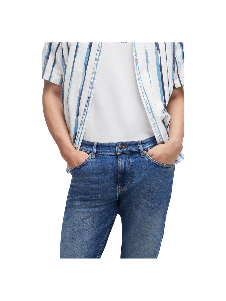 Jeans slim fit in denim elasticizzato blu