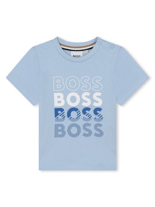 T-shirt azzurra stampa logo