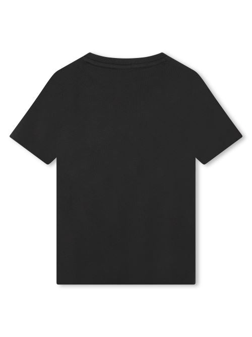 T-shirt nera stampa logo