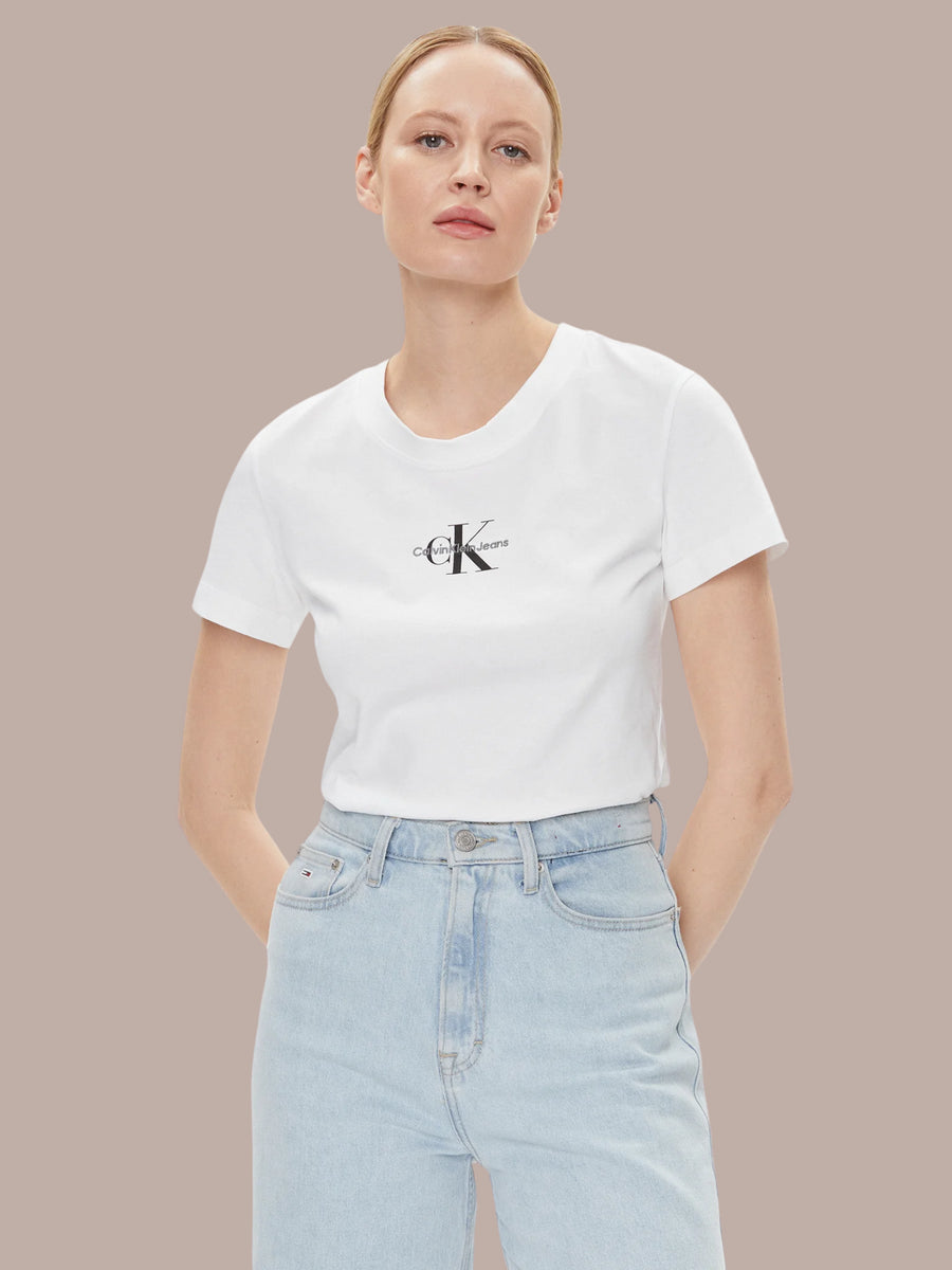 T-shirt bianca con monogramma