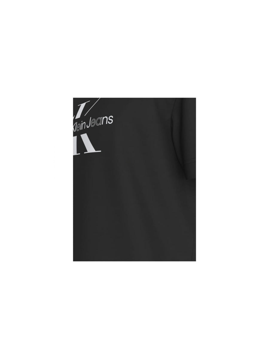 T-shirt nera stampa monogramma