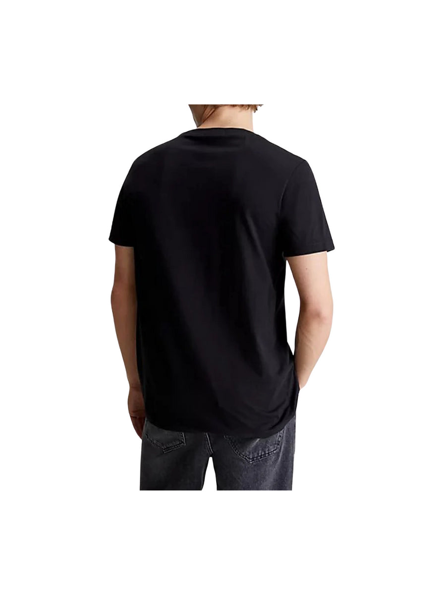 T-shirt nera stampa monogramma CK