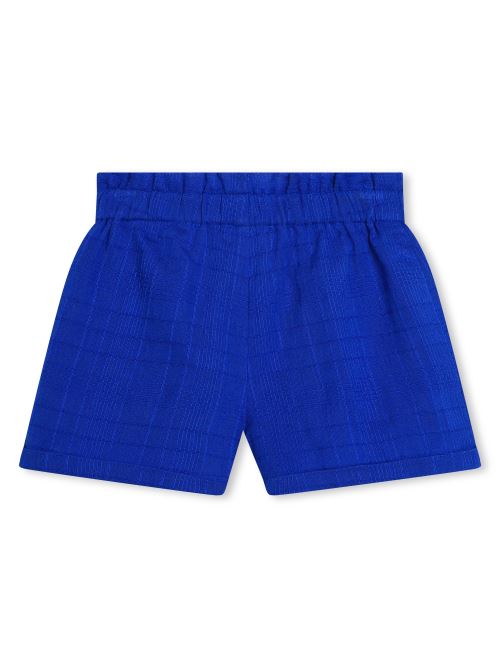Shorts blu royal con elastico e lacci a treccia