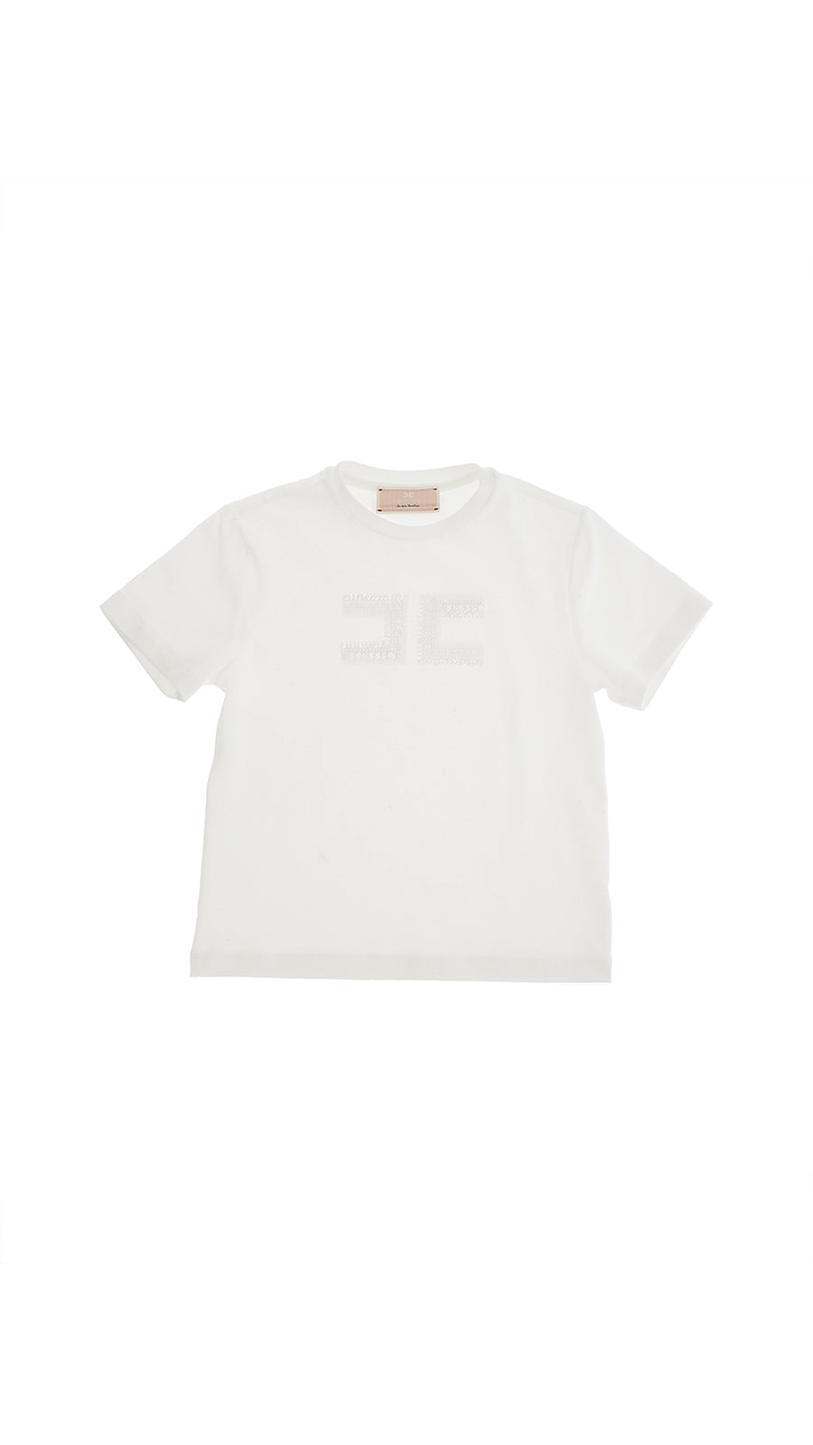 T-shirt bianca ricamo logo