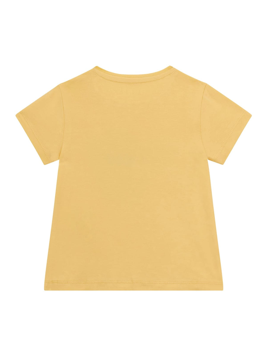 T-shirt gialla logo floreale