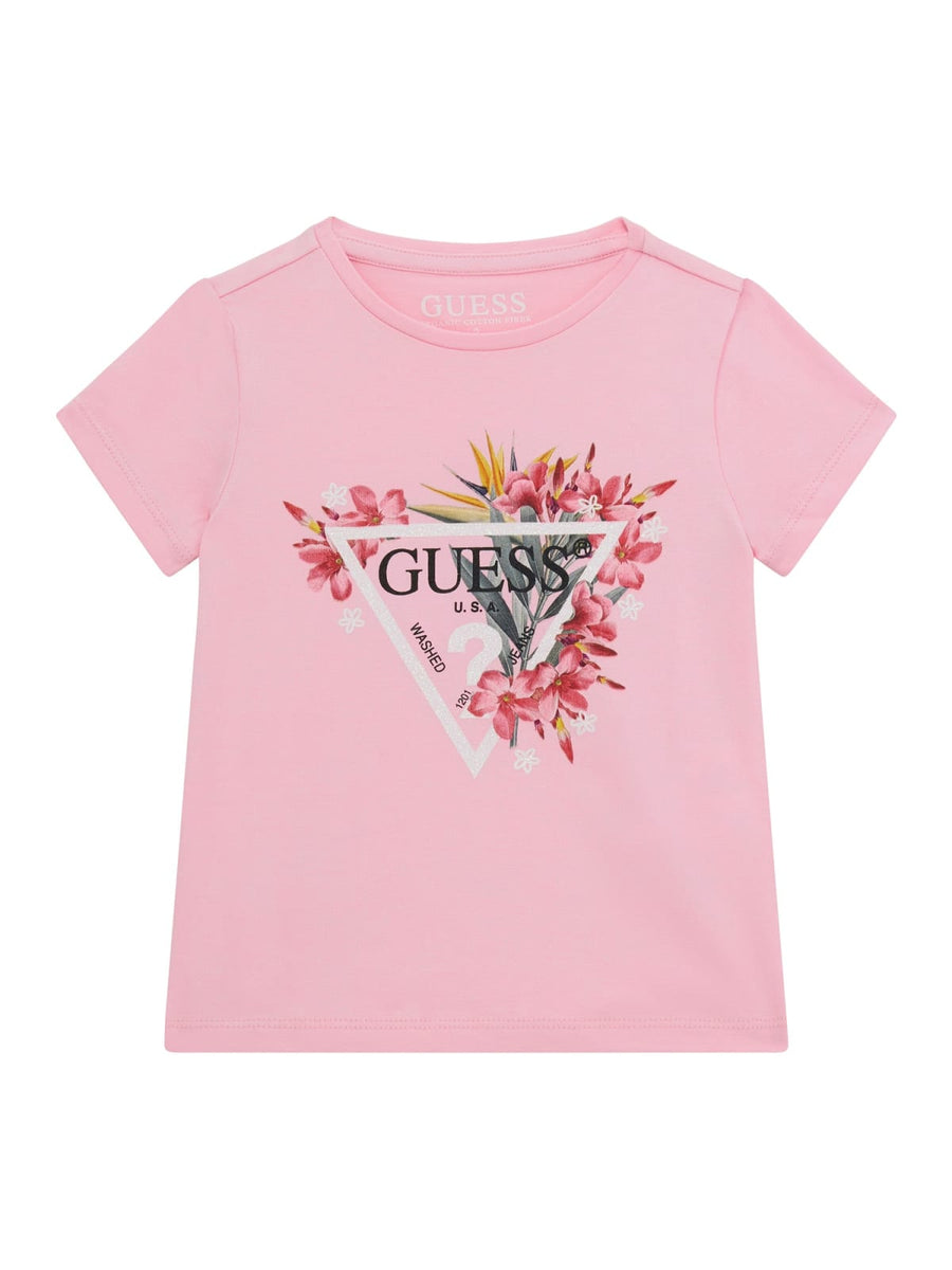 T-shirt rosa logo floreale
