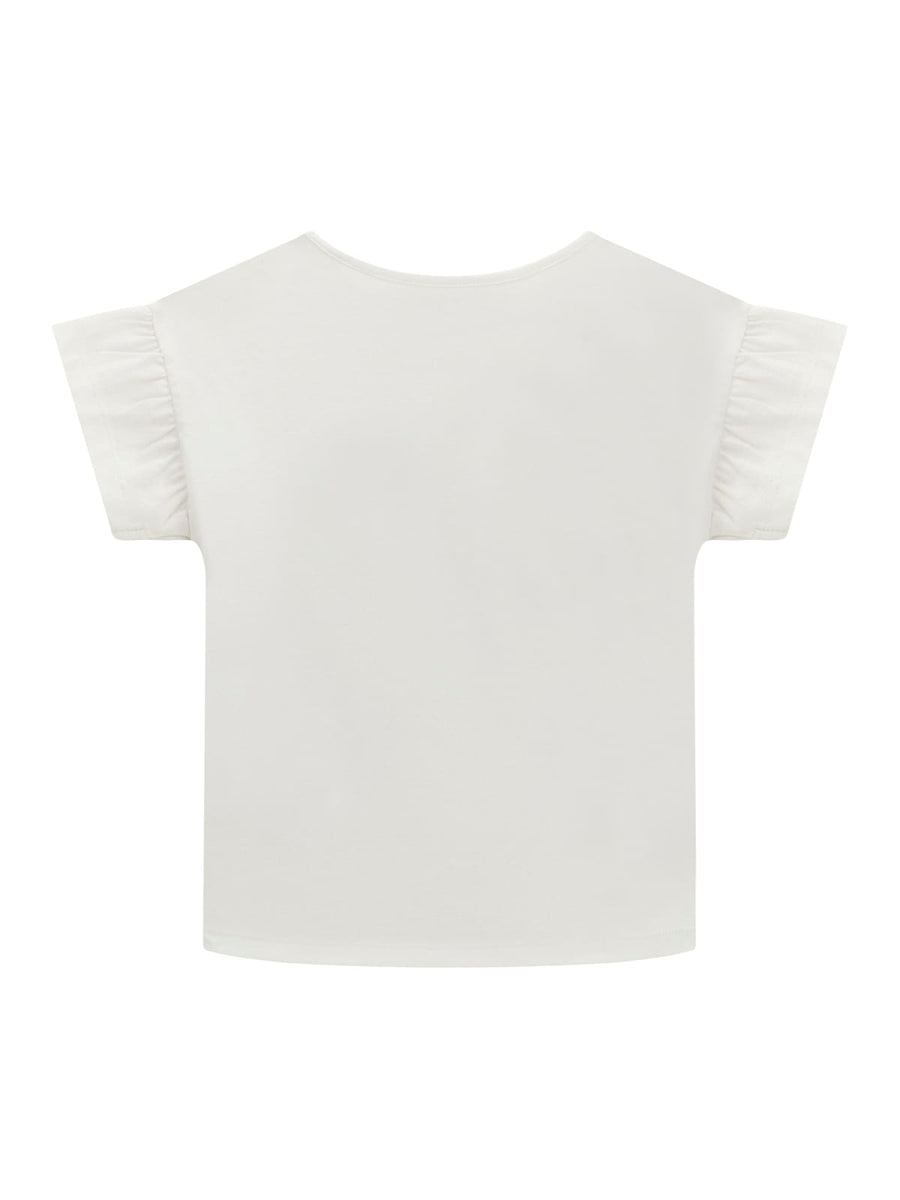 T-shirt bianca logo paillettes