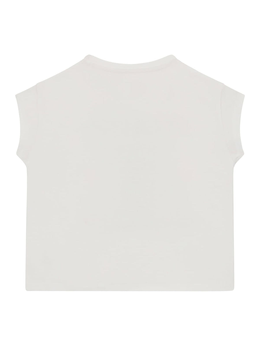 T-shirt bianca maxi cup paillettes