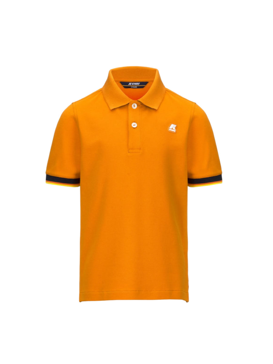 Polo Vincent arancione in cotone con logo