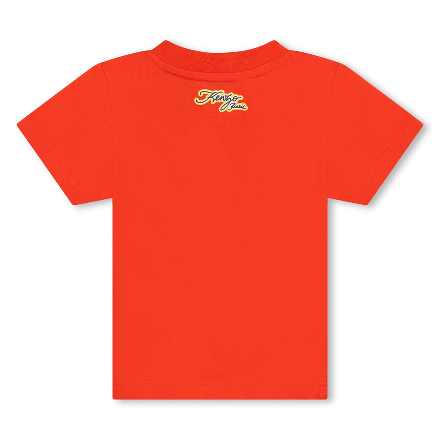 Set neonato t-shirt e shorts rosso/crema