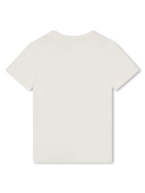 T-shirt bianca logo effetto spugna