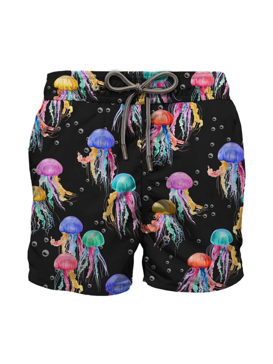Costume shorts Gustavia Jellyland nero con meduse