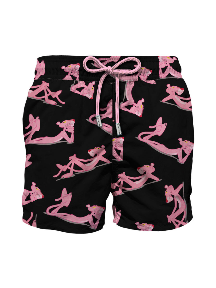 Costume shorts nero con fantasia Pink Panther