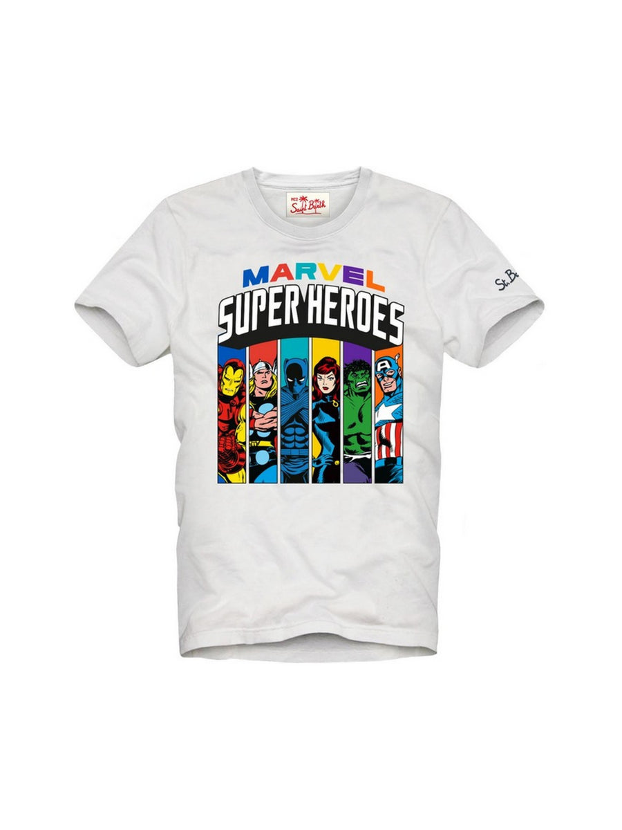 T-shirt con stampa frontale Marvel Superheroes