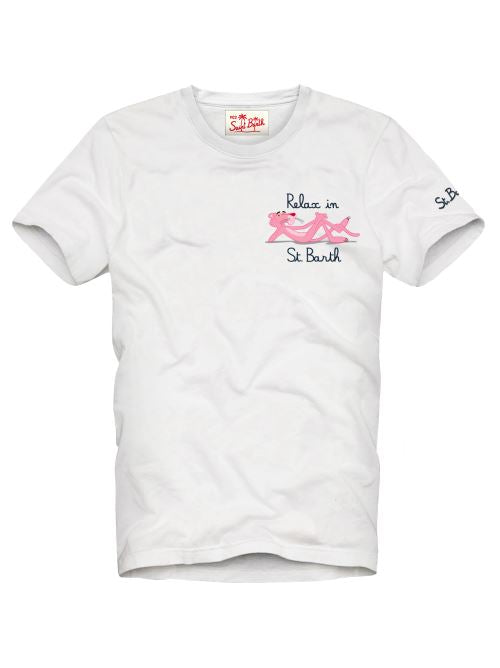 T-shirt in cotone bianca Pink Panther Relax