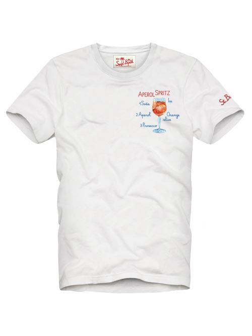 T-shirt in cotone bianca con Spritz e ricetta