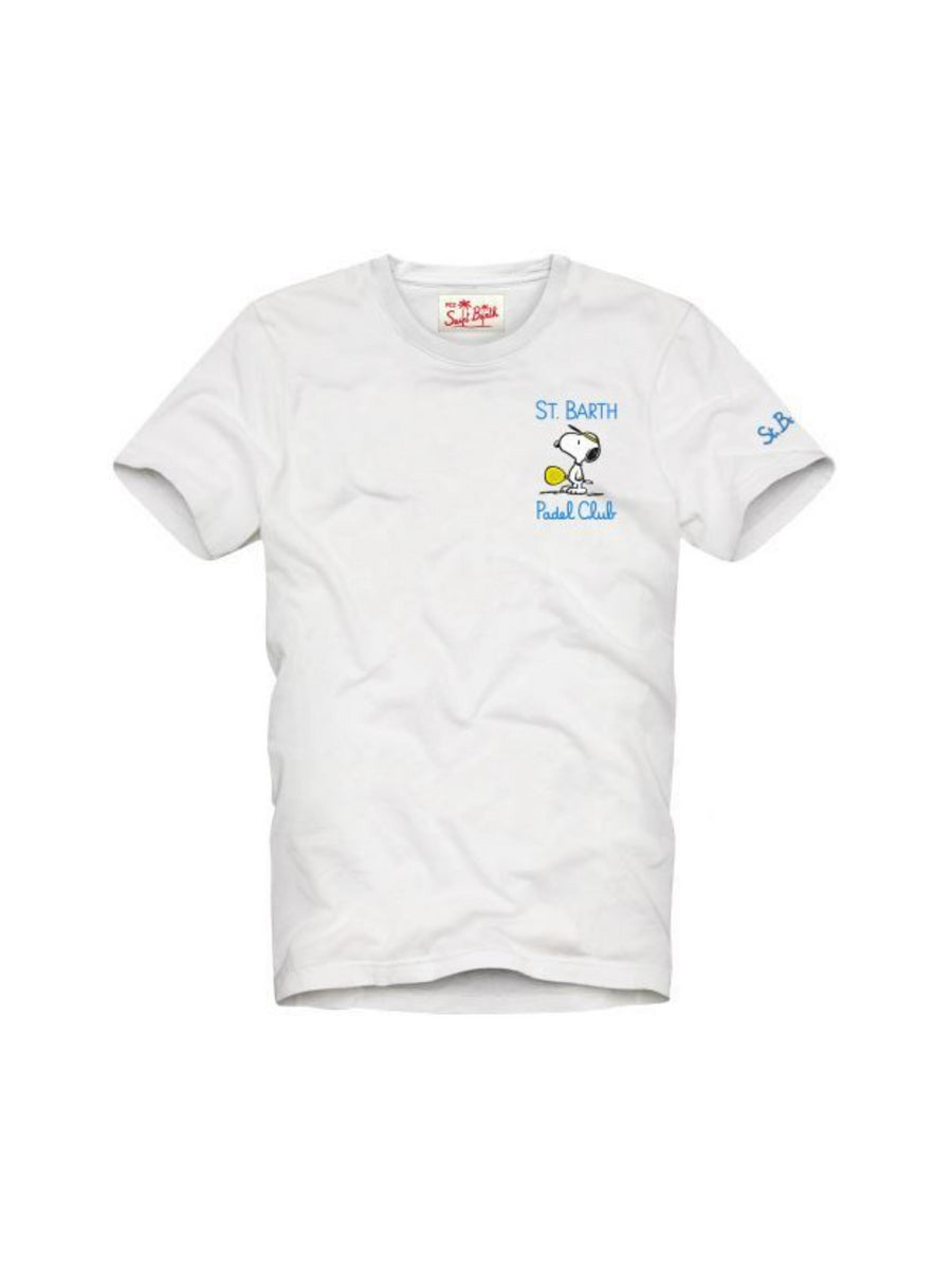 T-shirt bianca con Snoopy Padel Club