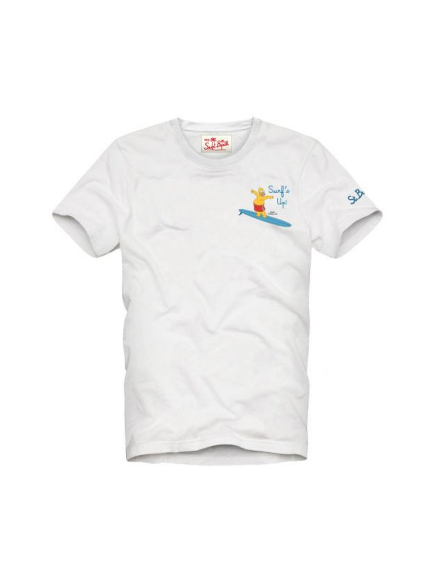 T-shirt bianca Surf Homer mini