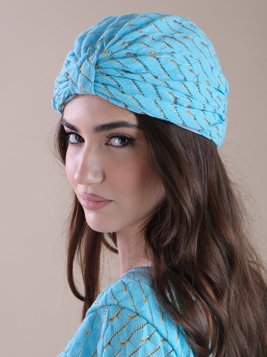 Cappello morbido in tessuto turchese