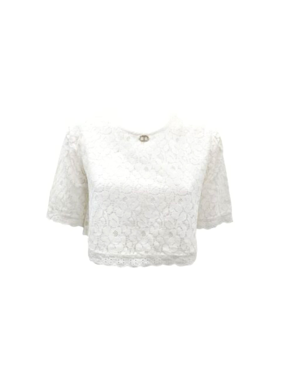 Blusa bianca in pizzo