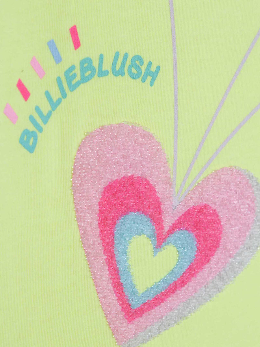 T-shirt giallo lime con corallini U05401 GIALLO Billie Blush 
