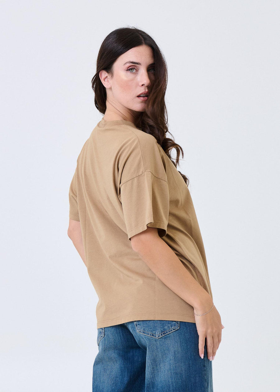 T-Shirt oversize Vicolo beige UF0064 BEIGE Vicolo 