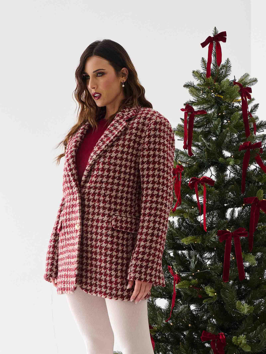 Giacca pied de poule Silence Limited rosso e beige GI5328 RED/SAND Silence Limited 