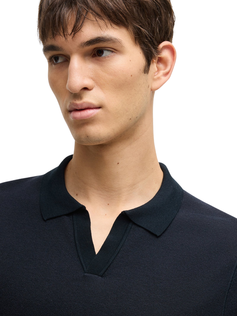 Polo Boss blu con colletto jhonny 50537654 404 Boss 