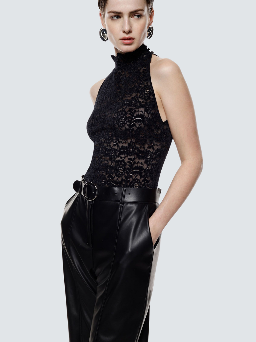 Body pizzo ricamato Imperial nero senza maniche e collo alto B261KKI NERO Imperial 