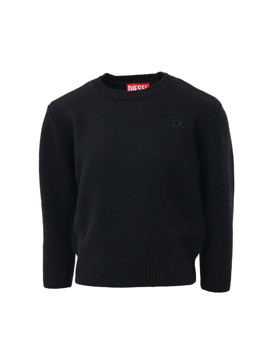Pullover nero con ricamo logo J01550KYAV8 K900 Diesel 