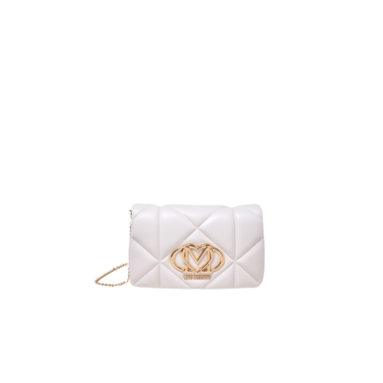 Borsa a spalla trapuntata Love Moschino bianco con maxi logo M JC4043PP0NLC 0110 Love Moschino 