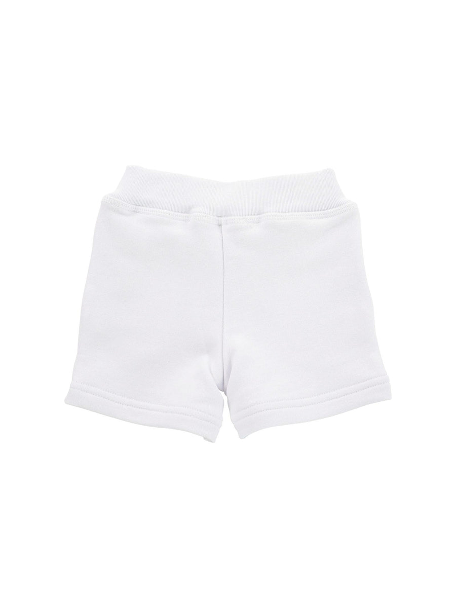 Shorts in cotone bianchi con logo sfumato verde fluo DQ2398 DQ10Y Dsquared 