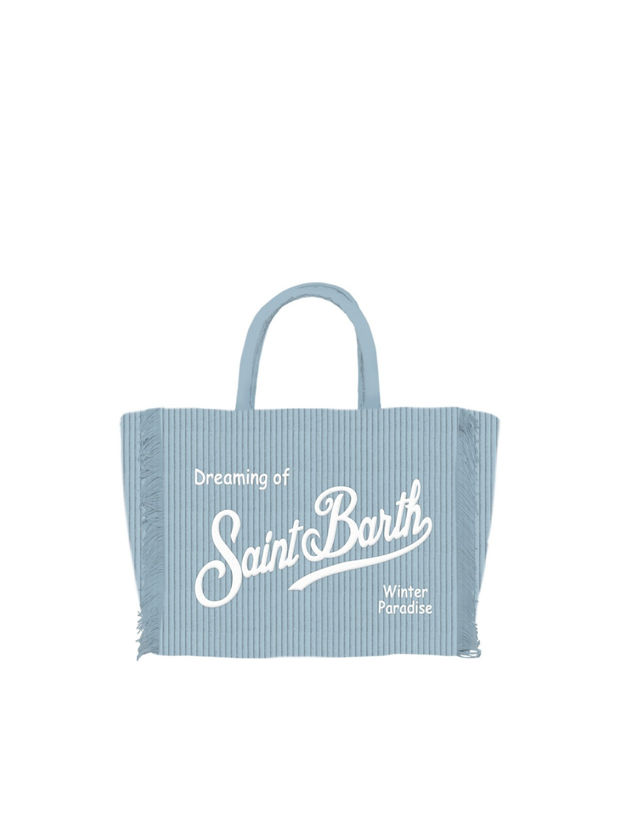 Borsa Vanity mini "18 emb" Saint Barth azzurra a costine VAMI025 00299I MC2 SAINT BARTH 