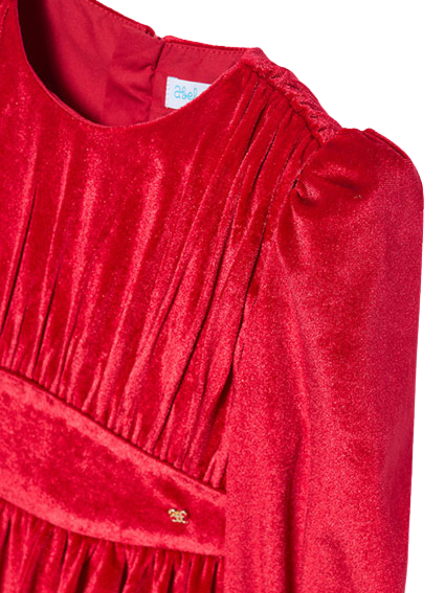 Abito in velluto Abel & Lula rosso con pieghe sul corpetto 5528 Rosso Abel & Lula 