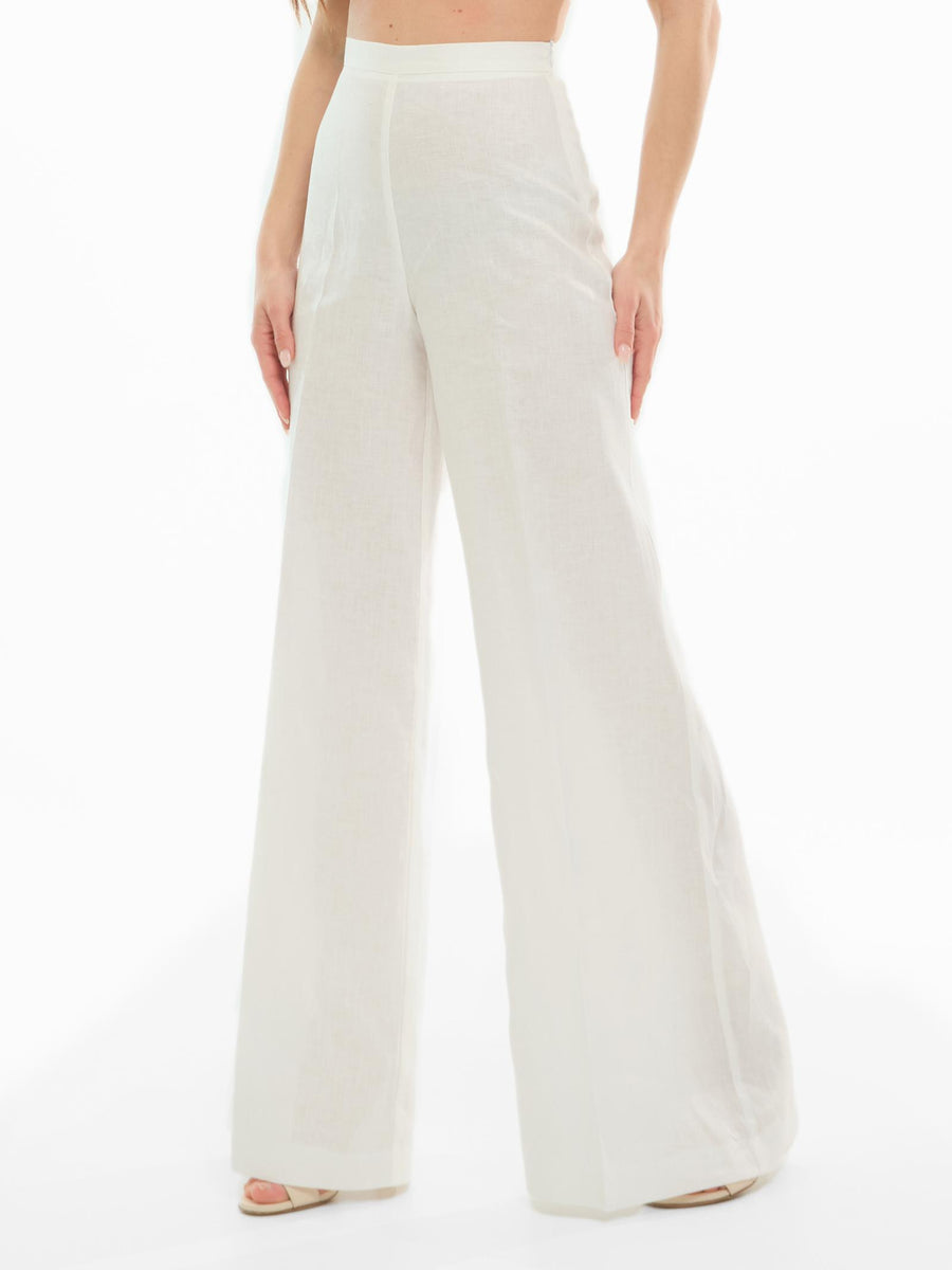 Pantalone a gamba larga Bohemian Vì bianco SDBO2009 OFF WHI Bohemian V 