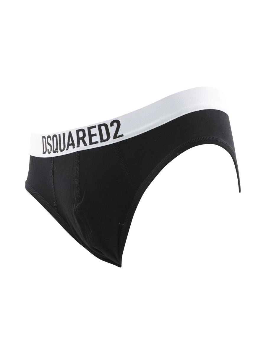 Slip nero con vita logata D9L61420 001 Dsquared 