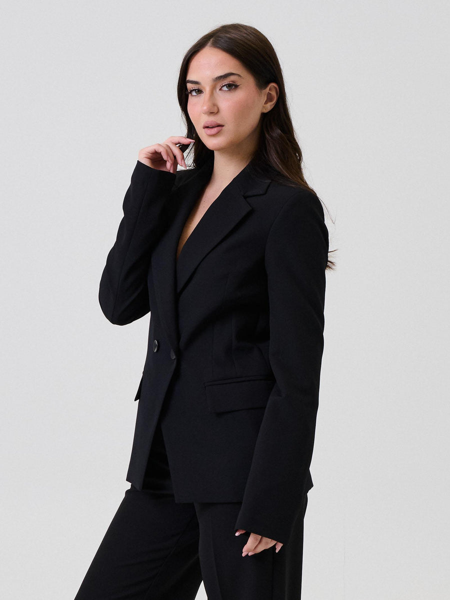 Giacca doppiopetto Armoire nera in tessuto tecnico 25502 NERO Armoire 