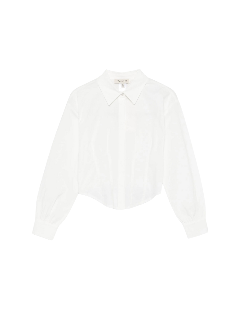 Camicia cropped Twinset bianca 252GJ2300 00526 Twinset 