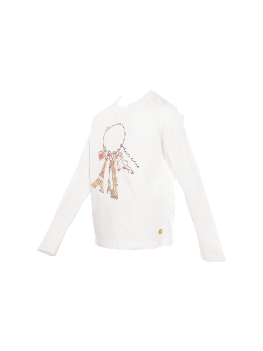 T-Shirt Manila Grace con torre eiffel bianca MFJF24T094 LATTE Manila Grace 