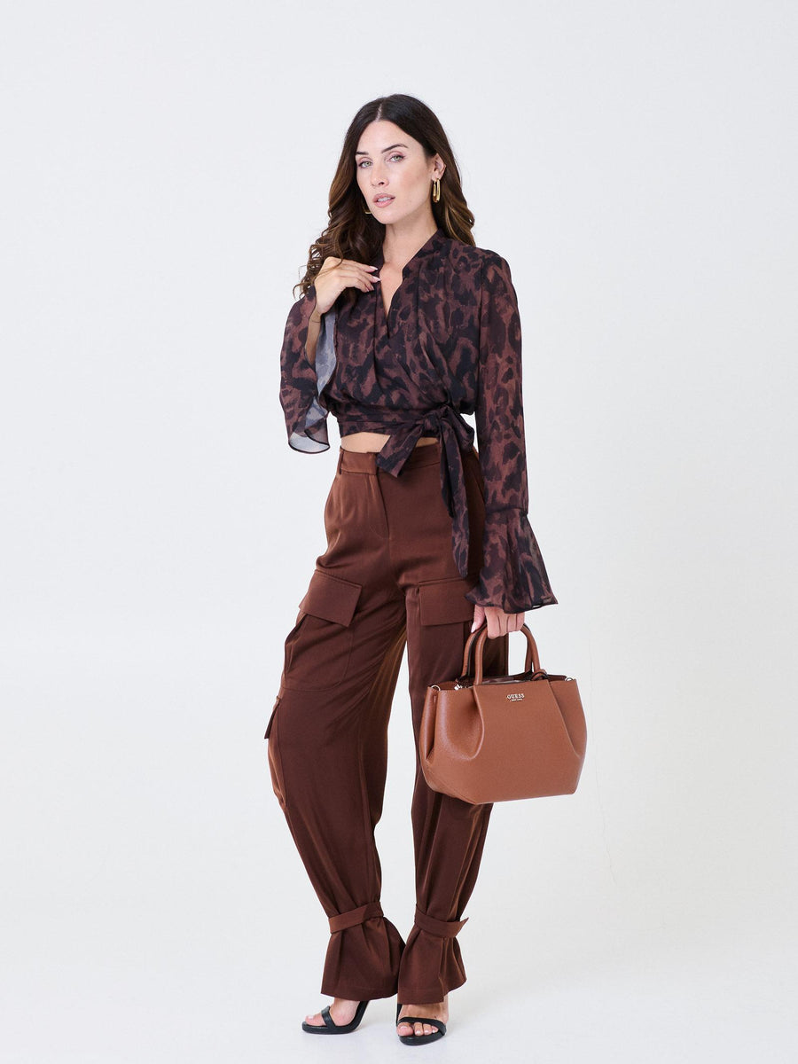 Blusa in chiffon Silence Limited marrone fantasia camouflage CA749LEO BROWN Silence Limited 