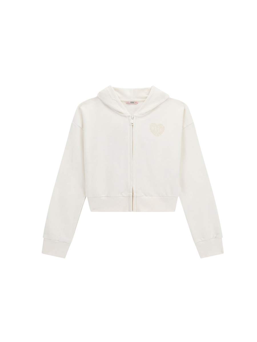 Felpa con cappuccio Guess bianca con logo a cuore J5YQ07KAD74 G012 Guess 