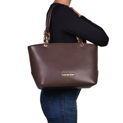 Borsa shopper Love Moschino marrone con inserti logati JC4074PP1NLF 0301 Love Moschino 